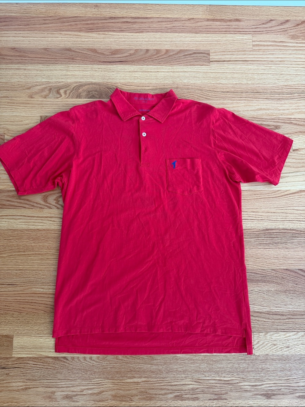 Men's Red Pocket Polo Shirt - Short Sleeve